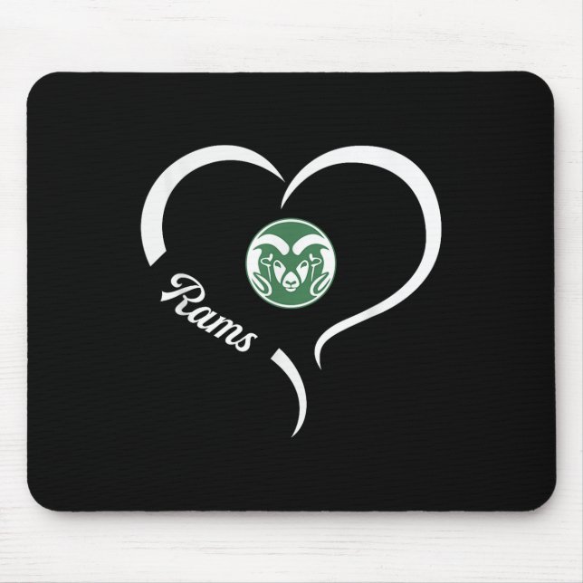 Tinora Rams Logo Half Heart Slogan Hs  Mouse Mat (Front)