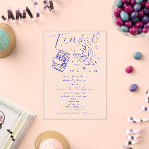 Tins & Tinis Sardines and Martini Bridal Shower Acrylic Invitations