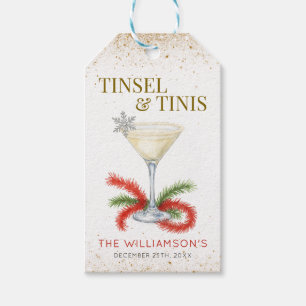 Tinsel and Tinis Christmas Holiday Party Gift Tags