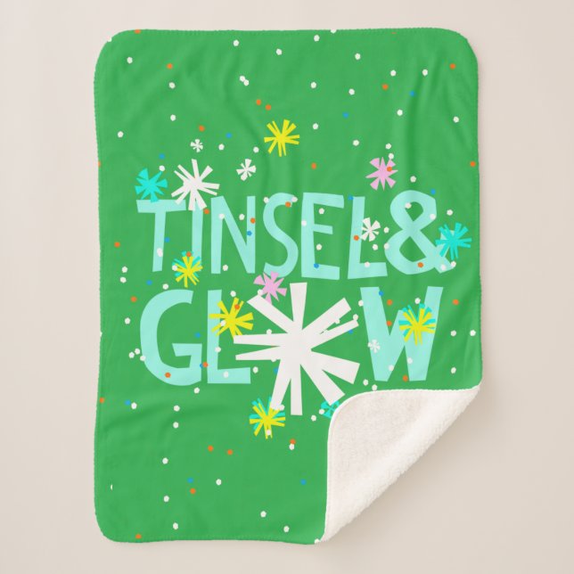 Tinsel & Glow Sherpa Blanket (Front)