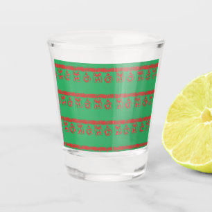Tinsel HO HO HO Red Shot Glass