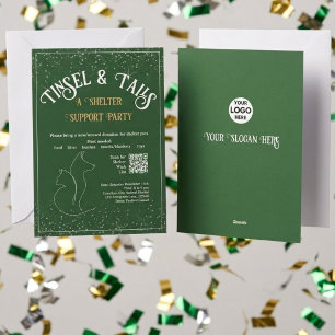 Tinsel & Tails Animal Shelter Party Holiday Card