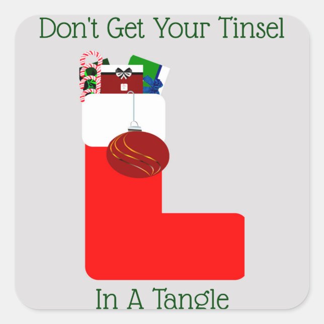 Tinsel Tangle Square Envelope Seals (Front)