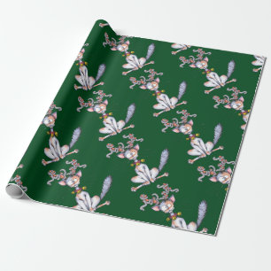 Tinsel Tangled Christmas Cat Wrapping Paper