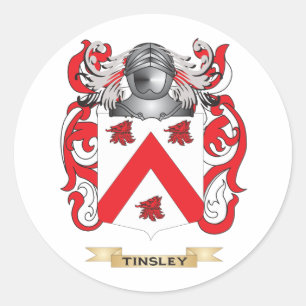 Tinsley Family Crest (Coat of Arms) Classic Round Sticker