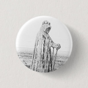 Tintagel King Arthur Monument  Cornwall  3 Cm Round Badge