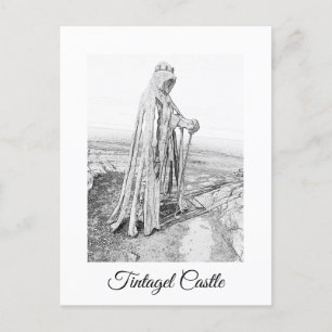 Tintagel King Arthur Monument Cornwall Postcard