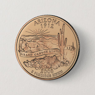 Tinted Arizona State Quarter Design 6 Cm Round Badge