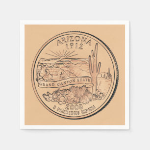 Tinted Arizona State Quarter Design Napkin