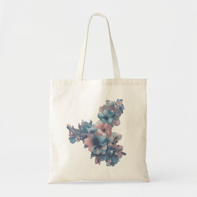 Tinted Futurism Floral Design Tote Bag (Front)