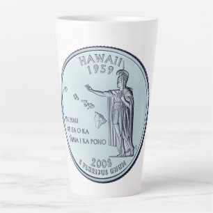 Tinted Hawaii State Quarter Design  Latte Mug