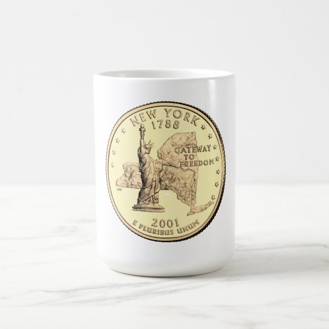 Tinted New York State Quarter Design  Coffee Mug (Center)