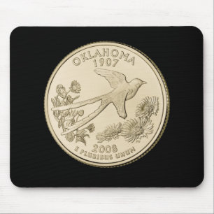 Tinted Oklahoma State Quarter Design Mouse Mat