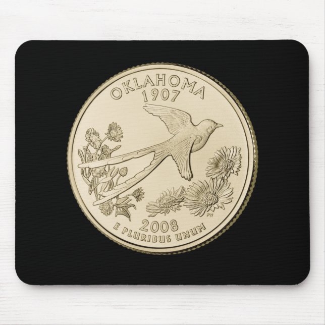 Tinted Oklahoma State Quarter Design  Mouse Mat (Front)