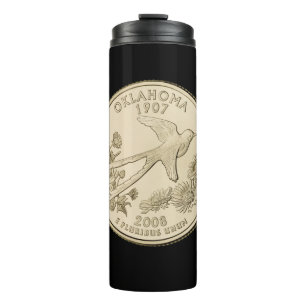 Tinted Oklahoma State Quarter Design  Thermal Tumbler