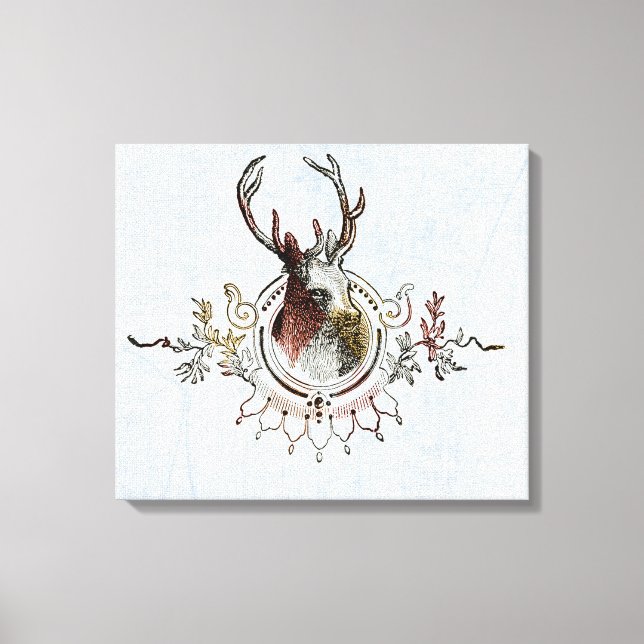 Tinted Stag Head Canvas Print (Front)