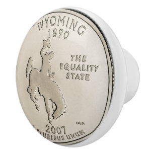 Tinted Wyoming State Quarter Design Ceramic Knob