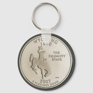 Tinted Wyoming State Quarter Design  Key Ring