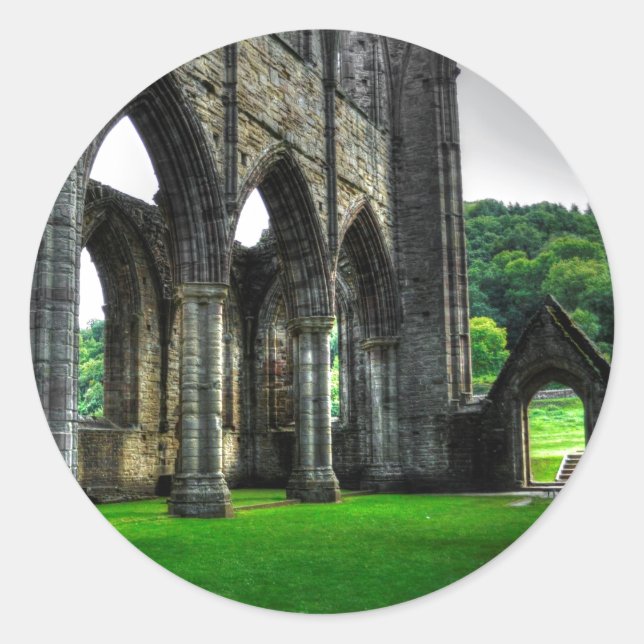 Tintern Abbey, Cistercian Monastery, Wales Classic Round Sticker (Front)