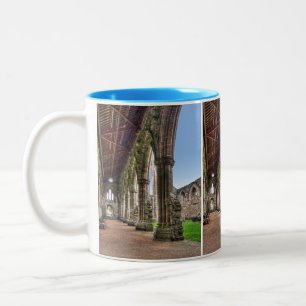 Tintern Abbey Cloisters, Cistercian Monks, Wales Two-Tone Coffee Mug