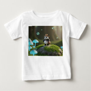 Tiny 3D Panda Explorer in Mystical Forest Baby T-Shirt