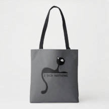 Tiny Agent of Chaos Black Cat grey Tote Bag