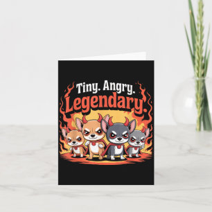 Tiny Angry Legendary Chihuahua Halloween Devil Dog Card