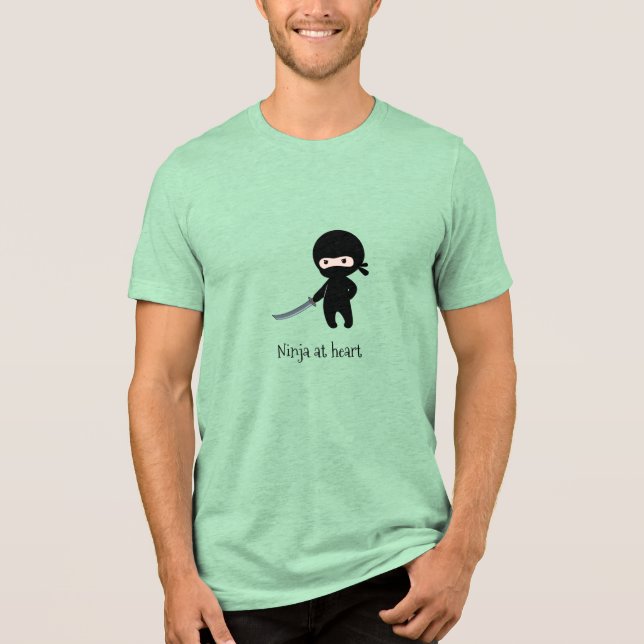 Tiny Angry Ninja at Heart Tri-Blend Shirt (Front)