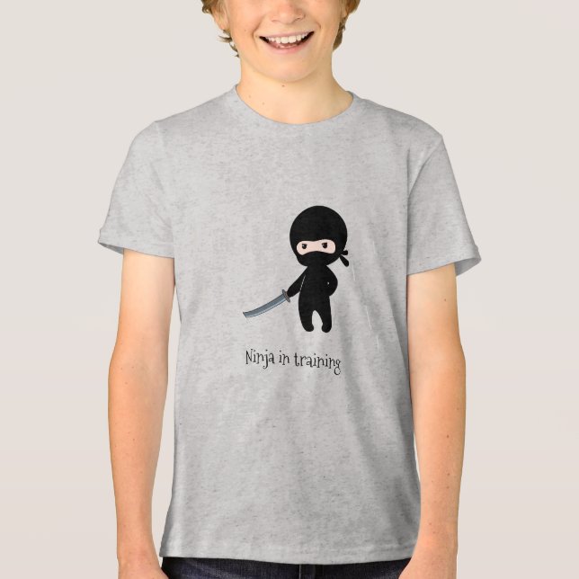 Tiny Angry Ninja in Training Tri-Blend Shirt (Front)