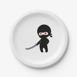 Tiny Angry Ninja Paper Plate
