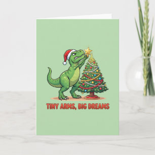 Tiny Arms Big Dreams T-Rex Christmas Tree Card