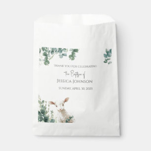 Tiny Baby Lamb and Eucalyptus baptism  Favour Bags