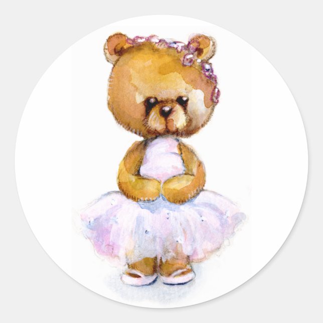 Tiny Ballet Bear Sticker (Front)