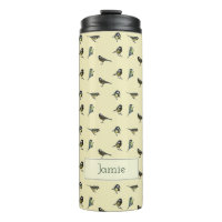 Tiny Birds Pattern on Beige Personalised