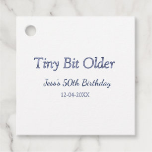 tiny bit older 50th birthday purple pastel modern  favour tags