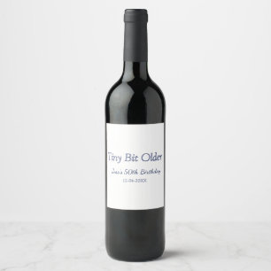 tiny bit older 50th birthday purple pastel modern wine label
