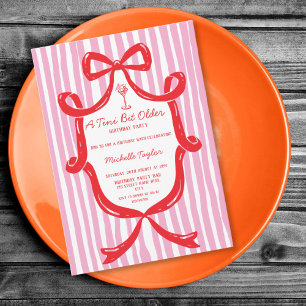 Tiny Bit Older Whimsical Martini Adult Birthday Invitation