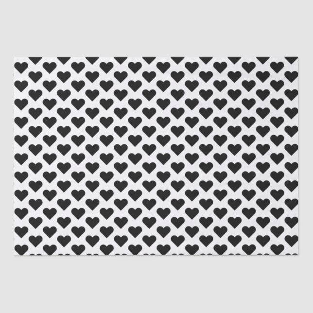 Tiny Black Hearts Pattern Tissue Paper (Front)
