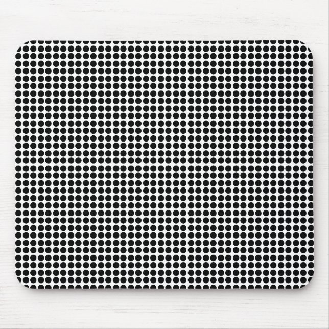 Tiny Black Polka Dot Pattern Mouse Mat (Front)