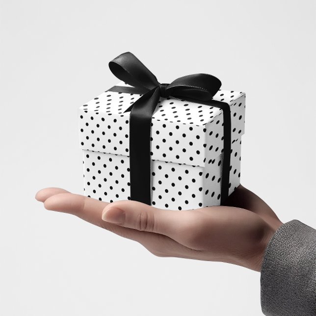 Tiny Black Polka Dots Wrapping Paper (Black Polka Polka Dots Wrapping Paper)