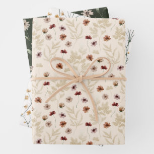Tiny Bloom Watercolor Pattern Wrapping Paper Sheet