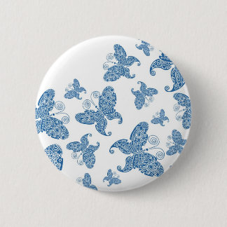Tiny Blue Butterflies 6 Cm Round Badge