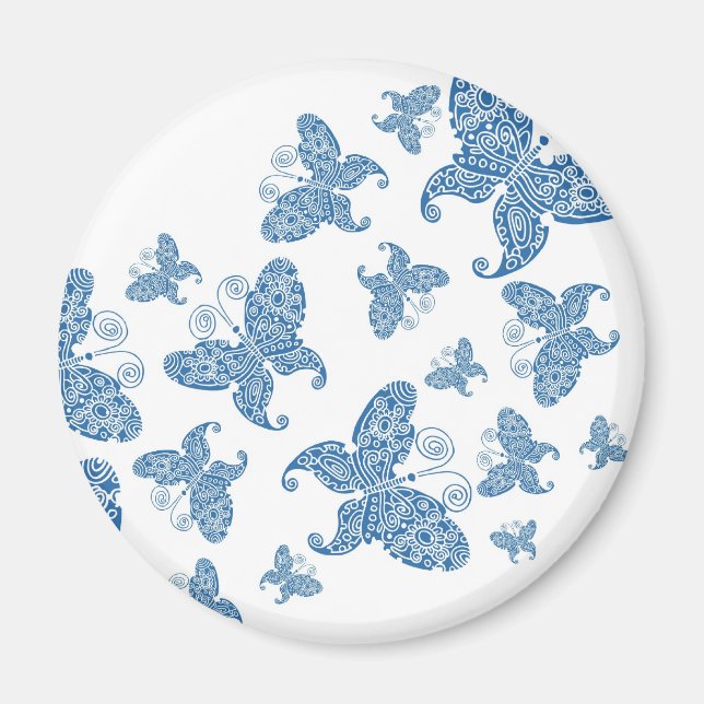 Tiny Blue Butterflies Magnet (Front)