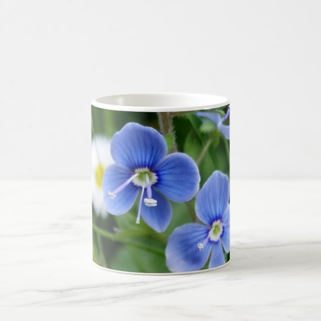 tiny blue flowers coffee mug (Center)