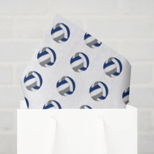 tiny blue gray volleyballs pattern tissue paper