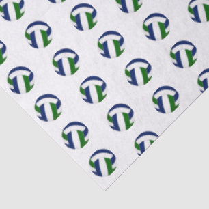 tiny blue green volleyballs pattern tissue paper
