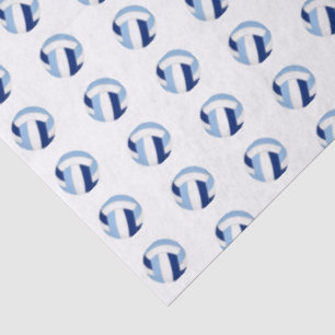 tiny blue white volleyballs pattern tissue paper