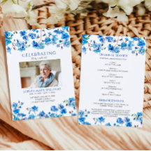 Tiny Blue Wildflowers Funeral Order of Service 