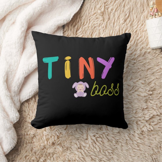 Tiny Boss Cute Bunny Baby Colourful Throw Pillow (Blanket)