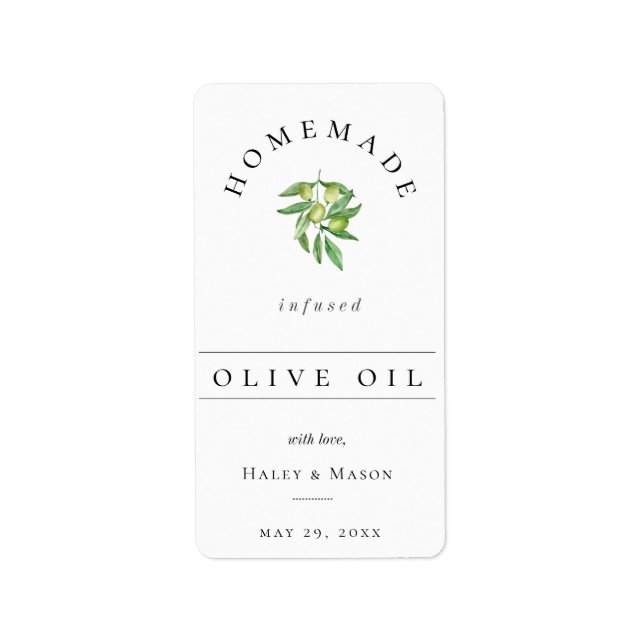 Tiny Bottle Infused Olive Oil Favour Sticker (Front)